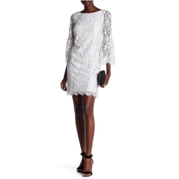 Eliza J Lace Bell Sleeve Shift Dress - Picture 2 of 13